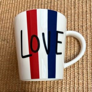 Royal Doulton Ellen Degeneres Chic Love Mug with Bold Red Blue Stripes
